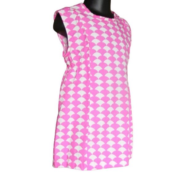 HANNA ANDERSSON Dress, 90/3T, Smock, Sleeveless, Pink/White, Scalloped print - Picture 2 of 10